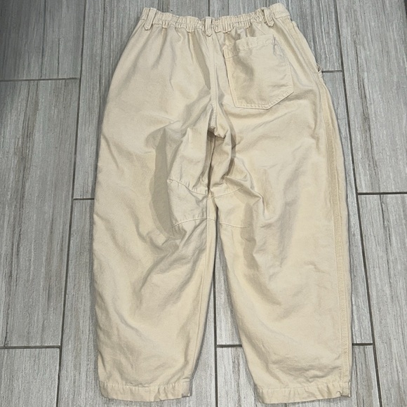 Aerie Barrel Leg Pants Chinos Size Small Cake Batter Cream - Picture 8 of 12